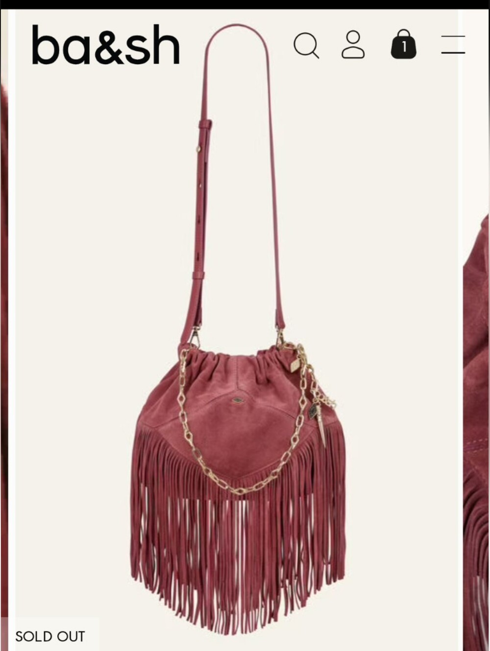 ba&sh Red Mini June Bag - Picture 2 of 7